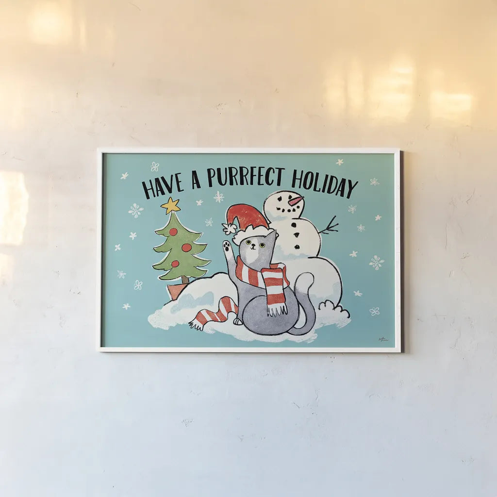 Santa Paws I by Janelle Penner. shown as a paper print in a white frame. Available as a archival giclee rolled canvas, fine art paper, or poster print. SKU 47099i.