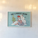 Santa Paws I by Janelle Penner. shown as a paper print in a white frame. Available as a archival giclee rolled canvas, fine art paper, or poster print. SKU 47099i.