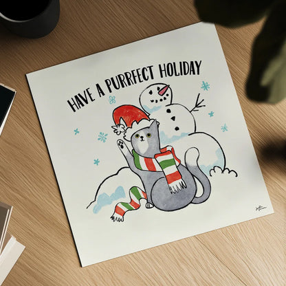 Santa Paws III by Janelle Penner. Shown as a detailed flat fine art print, highlighting archival giclee quality. Available as an archival giclee rolled canvas, fine art paper, or poster print. SKU 47101a.