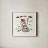Santa Paws III by Janelle Penner. Shown in a crisp white glass frame for a clean and minimalist style. Available as an archival giclee rolled canvas, fine art paper, or poster print. SKU 47101a.