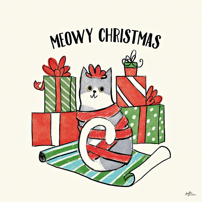 Santa Paws IV by Janelle Penner. SKU 47102a. Archival Giclee Fine art print for wall decor.