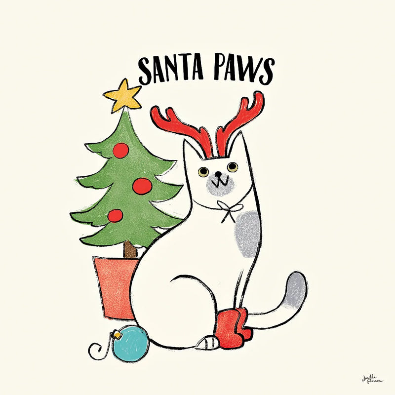 Santa Paws V by Janelle Penner. SKU 47103a. Archival Giclee Fine art print for wall decor.