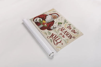 Santas List III Ivory by Janelle Penner. shown as a rolled paper print. Available as archival giclee rolled canvas, fine art paper, or poster print. SKU 68424i.