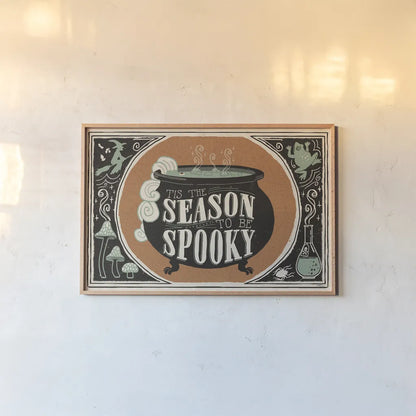 Scaredy Cats I by Janelle Penner. shown as a paper print in a natural frame. Available as a archival giclee rolled canvas, fine art paper, or poster print. SKU 61615i.