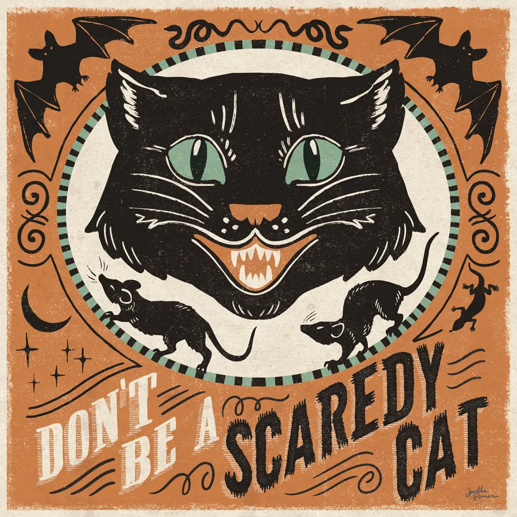 Scaredy Cats III by Janelle Penner. SKU 61617a. Archival Giclee Fine art print for wall decor.