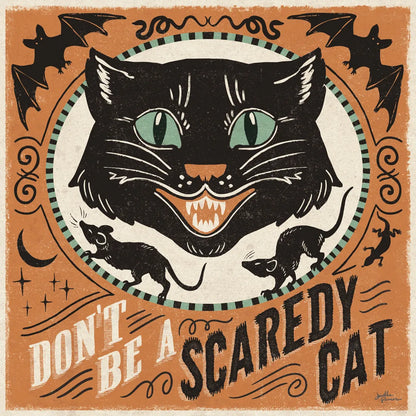 Scaredy Cats III by Janelle Penner. SKU 61617a. Archival Giclee Fine art print for wall decor.