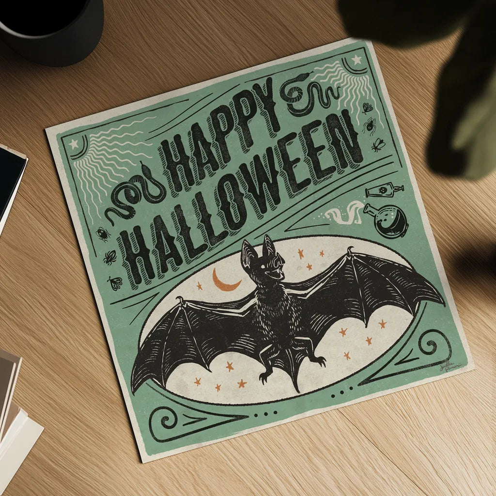 Scaredy Cats IV by Janelle Penner. Shown as a detailed flat fine art print, highlighting archival giclee quality. Available as an archival giclee rolled canvas, fine art paper, or poster print. SKU 61618a.