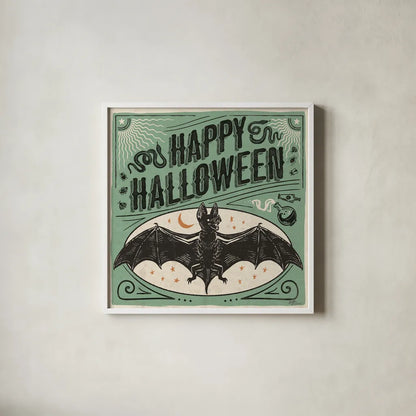 Scaredy Cats IV by Janelle Penner. Shown in a crisp white glass frame for a clean and minimalist style. Available as an archival giclee rolled canvas, fine art paper, or poster print. SKU 61618a.