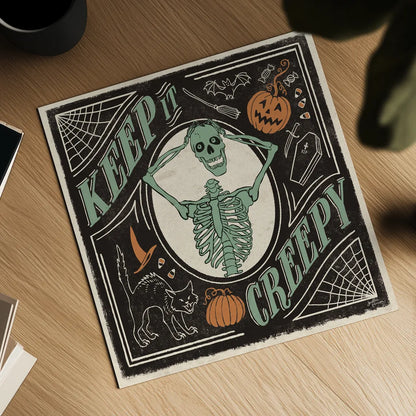 Scaredy Cats V by Janelle Penner. Shown as a detailed flat fine art print, highlighting archival giclee quality. Available as an archival giclee rolled canvas, fine art paper, or poster print. SKU 61619a.