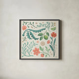 Seaside Botanical II by Janelle Penner. Shown in a sleek black glass frame for a contemporary gallery look. Available as an archival giclee rolled canvas, fine art paper, or poster print. SKU 57009a.
