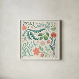 Seaside Botanical II by Janelle Penner. Shown in a crisp white glass frame for a clean and minimalist style. Available as an archival giclee rolled canvas, fine art paper, or poster print. SKU 57009a.