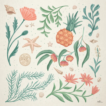 Seaside Botanical III by Janelle Penner. SKU 57010a. Archival Giclee Fine art print for wall decor.