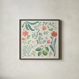 Seaside Botanical IV by Janelle Penner. Shown in a sleek black glass frame for a contemporary gallery look. Available as an archival giclee rolled canvas, fine art paper, or poster print. SKU 57011a.