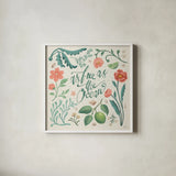 Seaside Botanical IV by Janelle Penner. Shown in a crisp white glass frame for a clean and minimalist style. Available as an archival giclee rolled canvas, fine art paper, or poster print. SKU 57011a.