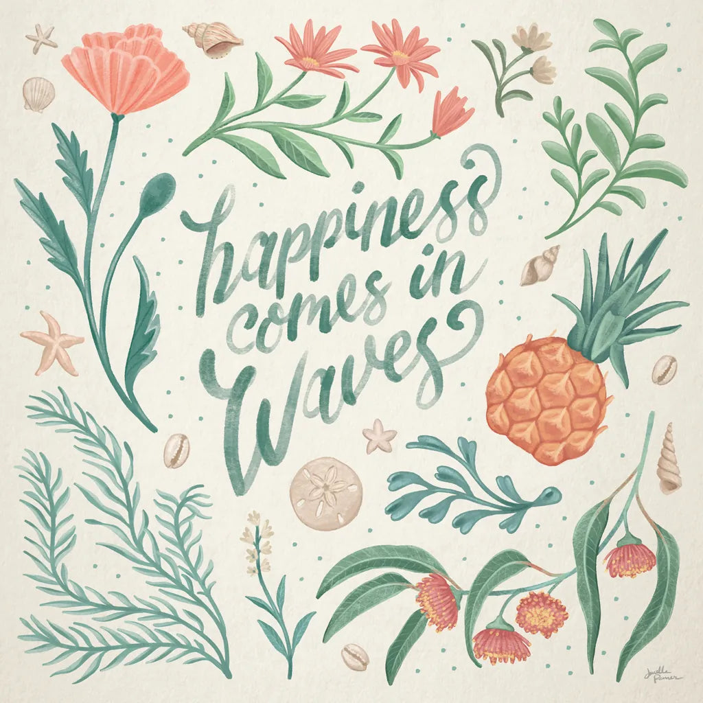 Seaside Botanical V by Janelle Penner. SKU 57012a. Archival Giclee Fine art print for wall decor.