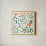 Seaside Botanical V by Janelle Penner. Shown in a natural wood glass frame for a timeless modern aesthetic. Available as an archival giclee rolled canvas, fine art paper, or poster print. SKU 57012a.