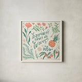 Seaside Botanical V by Janelle Penner. Shown in a crisp white glass frame for a clean and minimalist style. Available as an archival giclee rolled canvas, fine art paper, or poster print. SKU 57012a.