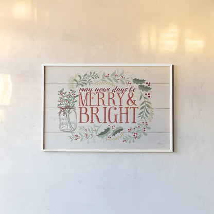 Seasons Greetings I by Janelle Penner. shown as a paper print in a white frame. Available as a archival giclee rolled canvas, fine art paper, or poster print. SKU 31489i.