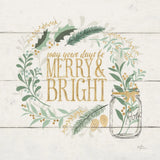 Seasons Greetings II Gold by Janelle Penner. SKU 57730a. Archival Giclee Fine art print for wall decor.