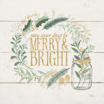 Seasons Greetings II Gold by Janelle Penner. SKU 57730a. Archival Giclee Fine art print for wall decor.