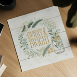 Seasons Greetings II Gold by Janelle Penner. Shown as a detailed flat fine art print, highlighting archival giclee quality. Available as an archival giclee rolled canvas, fine art paper, or poster print. SKU 57730a.