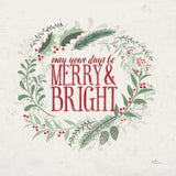 Seasons Greetings II Wreath by Janelle Penner. SKU 59700a. Archival Giclee Fine art print for wall decor.