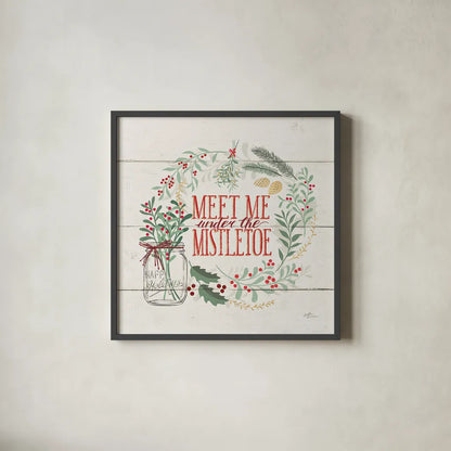 Seasons Greetings V by Janelle Penner. Shown in a sleek black glass frame for a contemporary gallery look. Available as an archival giclee rolled canvas, fine art paper, or poster print. SKU 31493a.