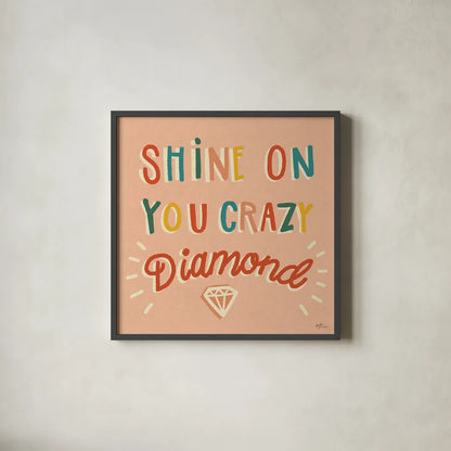 Shine On I by Janelle Penner. Shown in a sleek black glass frame for a contemporary gallery look. Available as an archival giclee rolled canvas, fine art paper, or poster print. SKU 65327a.