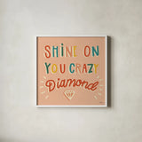 Shine On I by Janelle Penner. Shown in a crisp white glass frame for a clean and minimalist style. Available as an archival giclee rolled canvas, fine art paper, or poster print. SKU 65327a.