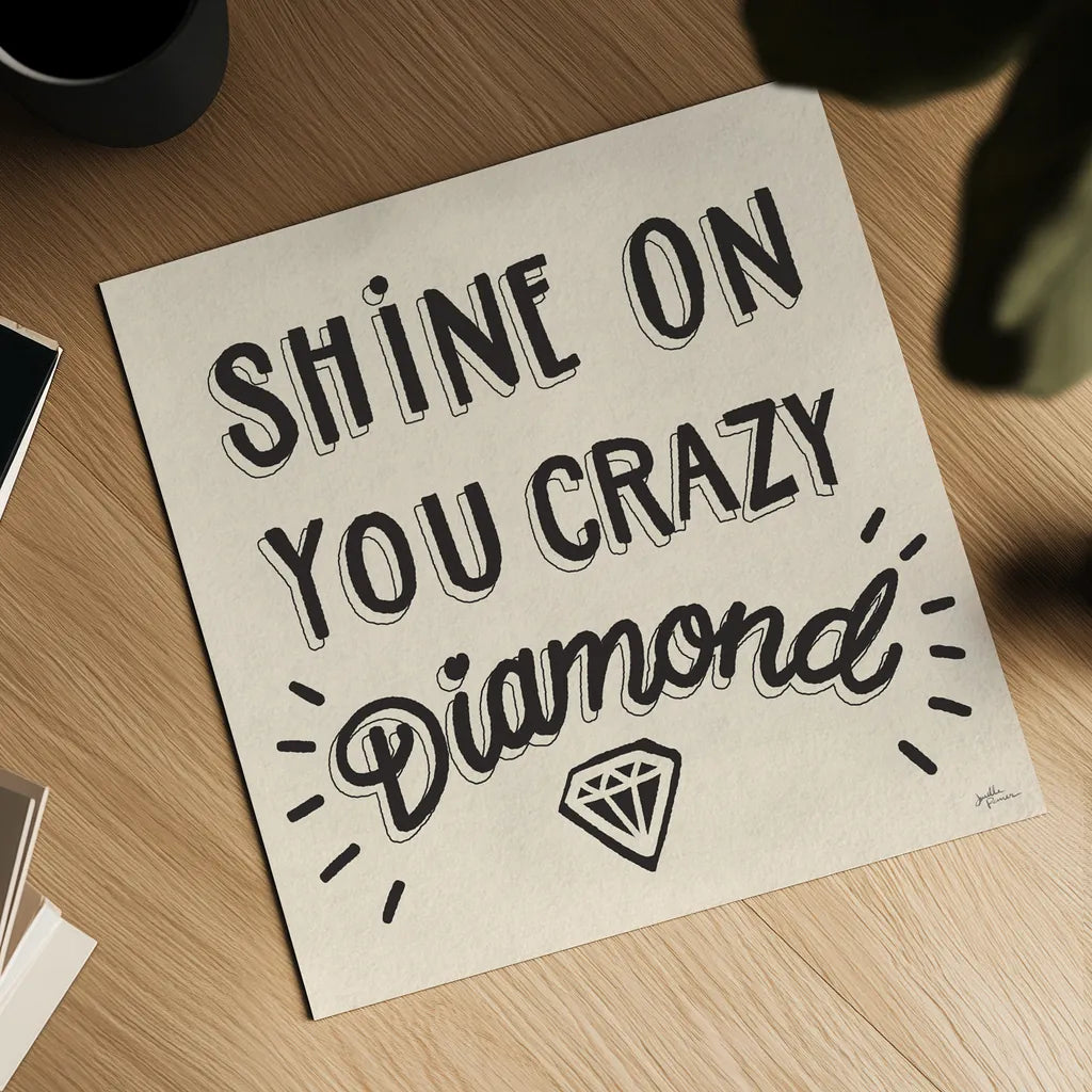 Shine On I Neutral by Janelle Penner. Shown as a detailed flat fine art print, highlighting archival giclee quality. Available as an archival giclee rolled canvas, fine art paper, or poster print. SKU 65328a.