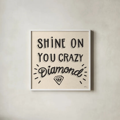 Shine On I Neutral by Janelle Penner. Shown in a crisp white glass frame for a clean and minimalist style. Available as an archival giclee rolled canvas, fine art paper, or poster print. SKU 65328a.