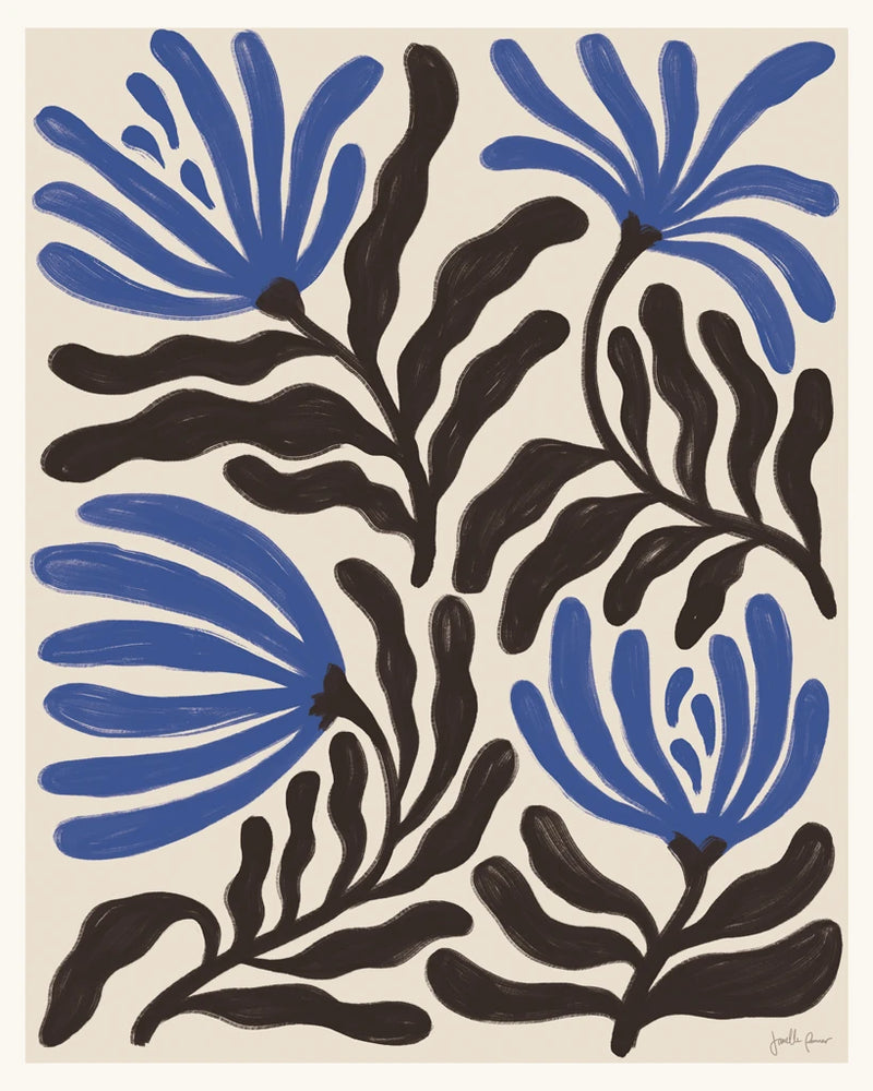 Simple Petals I Blue by Janelle Penner