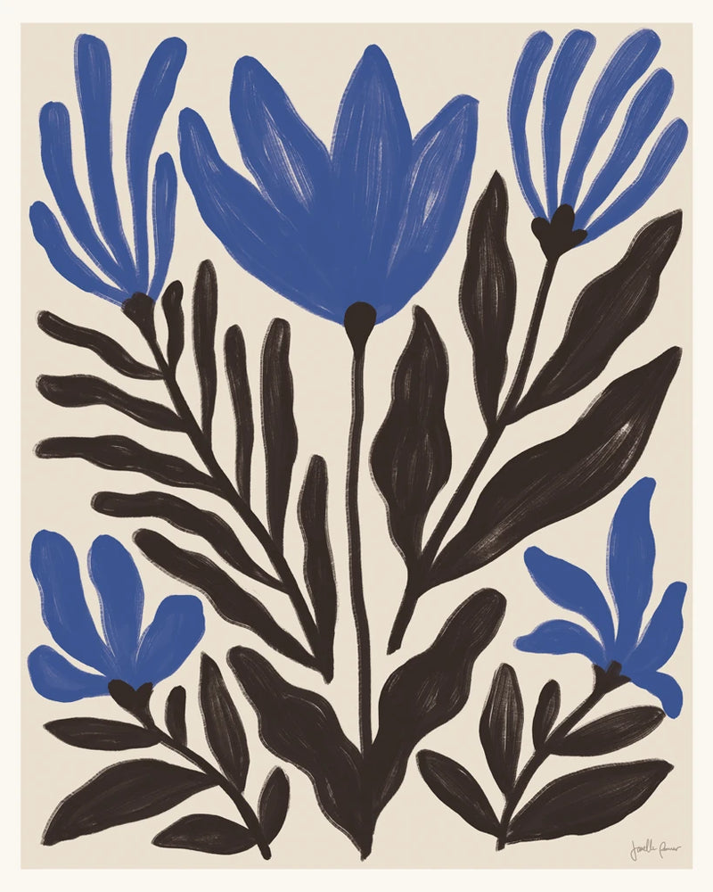 Simple Petals II Blue by Janelle Penner