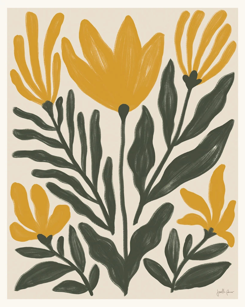 Simple Petals II Yellow by Janelle Penner