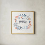 Simple Sea II by Janelle Penner. Shown in a natural wood glass frame for a timeless modern aesthetic. Available as an archival giclee rolled canvas, fine art paper, or poster print. SKU 35050a.