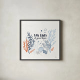 Simple Sea IV by Janelle Penner. Shown in a sleek black glass frame for a contemporary gallery look. Available as an archival giclee rolled canvas, fine art paper, or poster print. SKU 35052a.