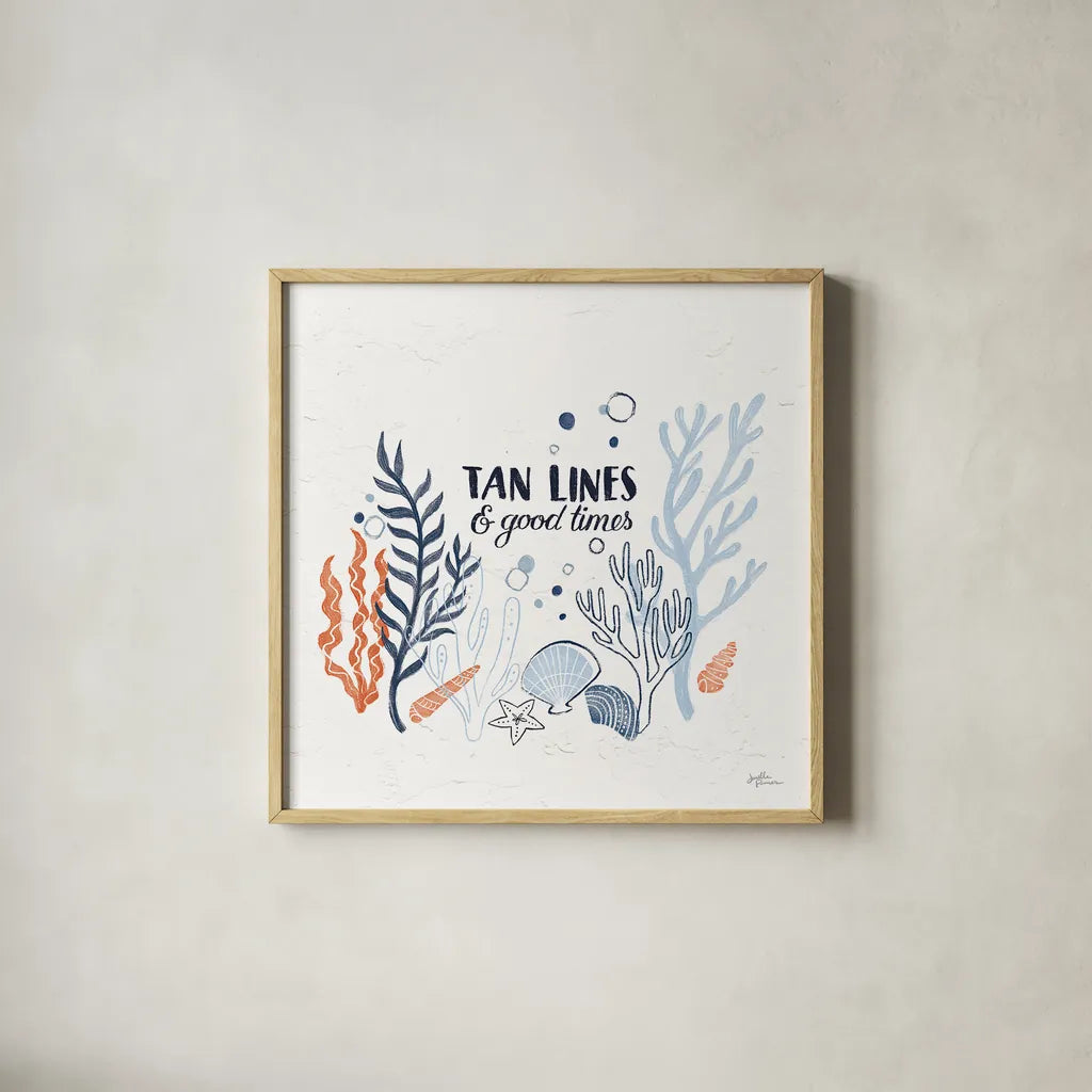 Simple Sea IV by Janelle Penner. Shown in a natural wood glass frame for a timeless modern aesthetic. Available as an archival giclee rolled canvas, fine art paper, or poster print. SKU 35052a.