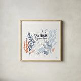 Simple Sea IV by Janelle Penner. Shown in a natural wood glass frame for a timeless modern aesthetic. Available as an archival giclee rolled canvas, fine art paper, or poster print. SKU 35052a.