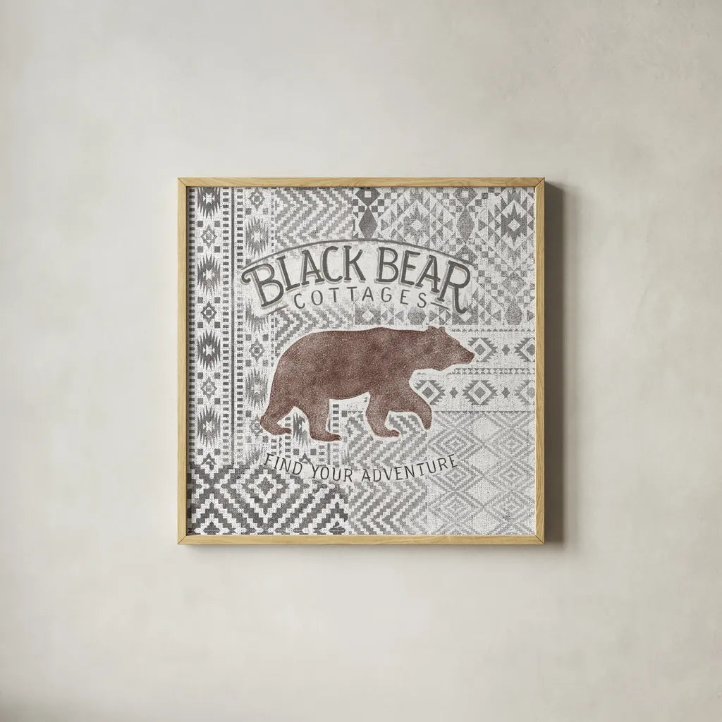 Soft Lodge I Brown by Janelle Penner. Shown in a natural wood glass frame for a timeless modern aesthetic. Available as an archival giclee rolled canvas, fine art paper, or poster print. SKU 47959a.