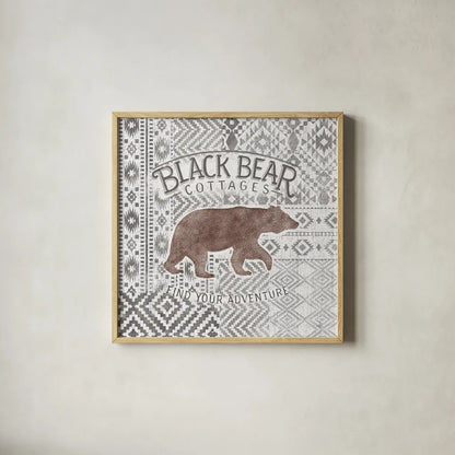 Soft Lodge I Brown by Janelle Penner. Shown in a natural wood glass frame for a timeless modern aesthetic. Available as an archival giclee rolled canvas, fine art paper, or poster print. SKU 47959a.