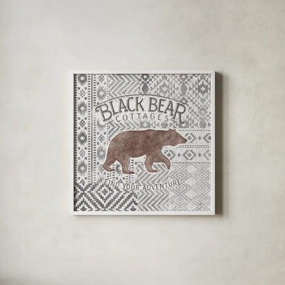 Soft Lodge I Brown by Janelle Penner. Shown in a crisp white glass frame for a clean and minimalist style. Available as an archival giclee rolled canvas, fine art paper, or poster print. SKU 47959a.