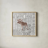 Soft Lodge IV Brown by Janelle Penner. Shown in a natural wood glass frame for a timeless modern aesthetic. Available as an archival giclee rolled canvas, fine art paper, or poster print. SKU 47960a.