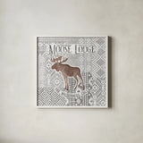 Soft Lodge IV Brown by Janelle Penner. Shown in a crisp white glass frame for a clean and minimalist style. Available as an archival giclee rolled canvas, fine art paper, or poster print. SKU 47960a.