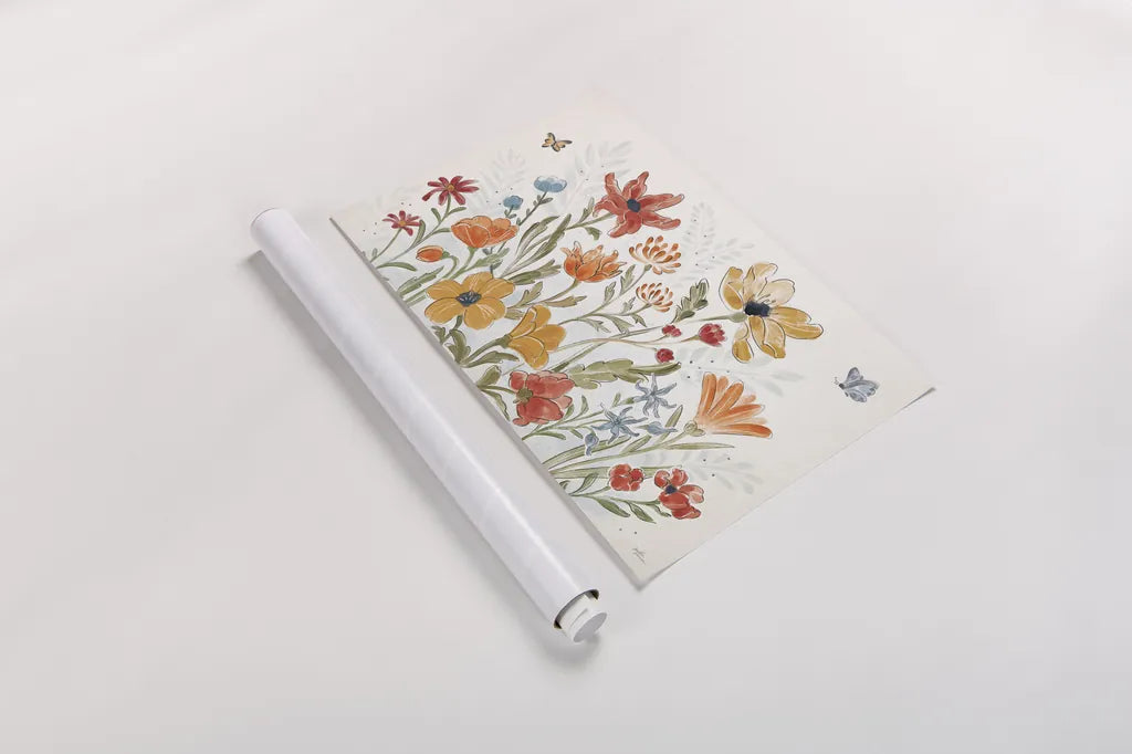 Spiced Petals I by Janelle Penner. shown as a rolled paper print. Available as archival giclee rolled canvas, fine art paper, or poster print. SKU 60838i.