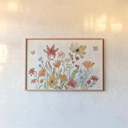 Spiced Petals I by Janelle Penner. shown as a paper print in a natural frame. Available as a archival giclee rolled canvas, fine art paper, or poster print. SKU 60838i.