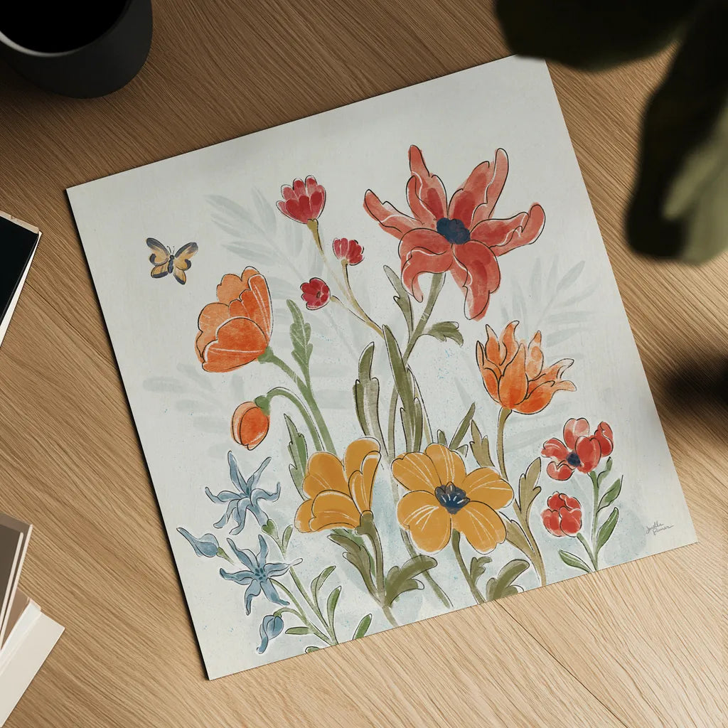 Spiced Petals II by Janelle Penner. Shown as a detailed flat fine art print, highlighting archival giclee quality. Available as an archival giclee rolled canvas, fine art paper, or poster print. SKU 60839a.