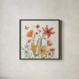 Spiced Petals II by Janelle Penner. Shown in a sleek black glass frame for a contemporary gallery look. Available as an archival giclee rolled canvas, fine art paper, or poster print. SKU 60839a.