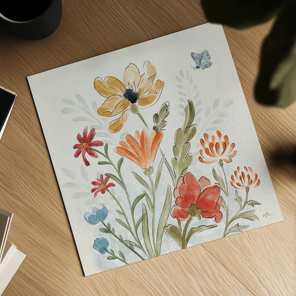 Spiced Petals III by Janelle Penner. Shown as a detailed flat fine art print, highlighting archival giclee quality. Available as an archival giclee rolled canvas, fine art paper, or poster print. SKU 60840a.