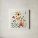Spiced Petals III by Janelle Penner. Shown in a crisp white glass frame for a clean and minimalist style. Available as an archival giclee rolled canvas, fine art paper, or poster print. SKU 60840a.