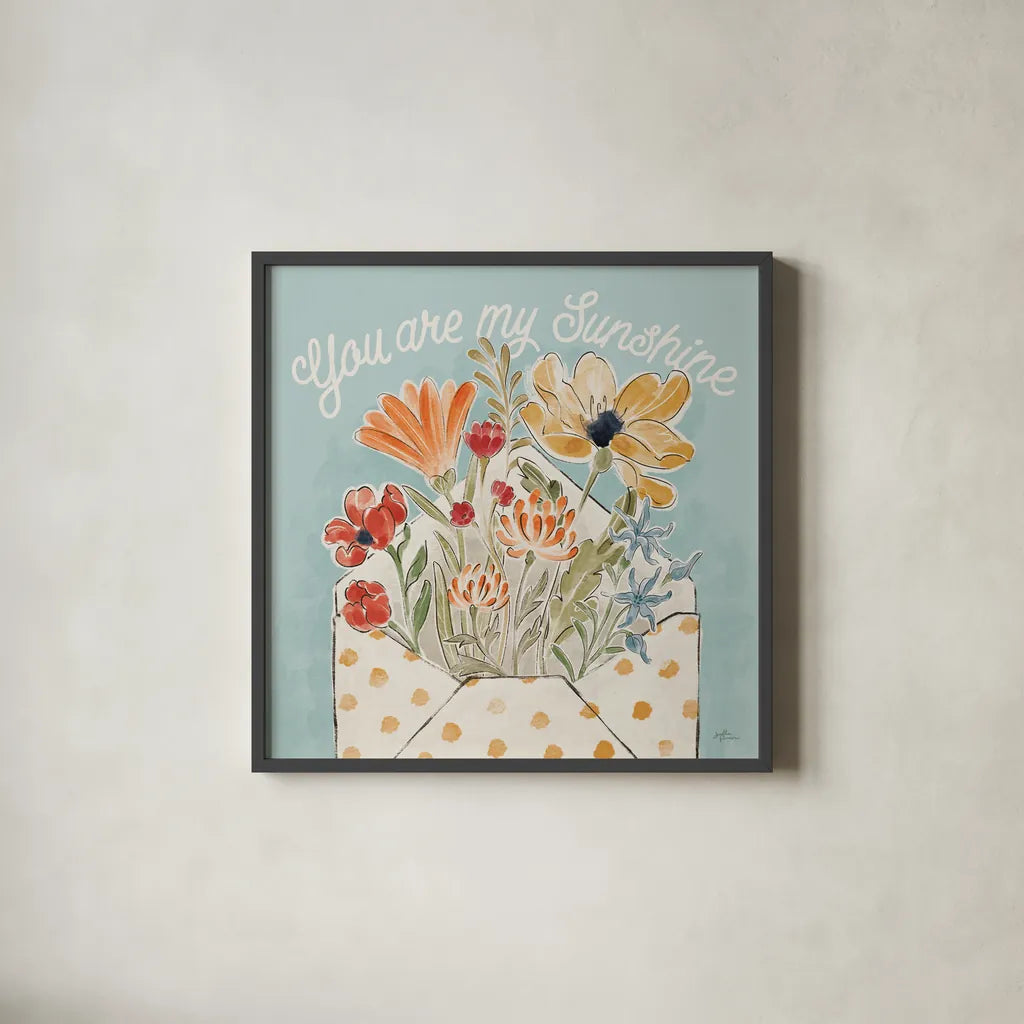 Spiced Petals IV by Janelle Penner. Shown in a sleek black glass frame for a contemporary gallery look. Available as an archival giclee rolled canvas, fine art paper, or poster print. SKU 60841a.